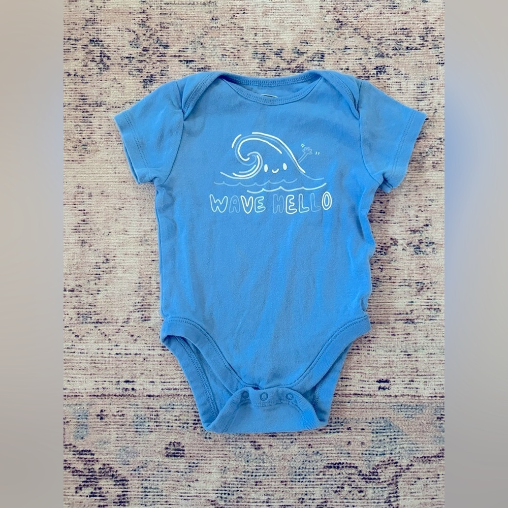 Old Navy Blue Wave Hello Bodysuit